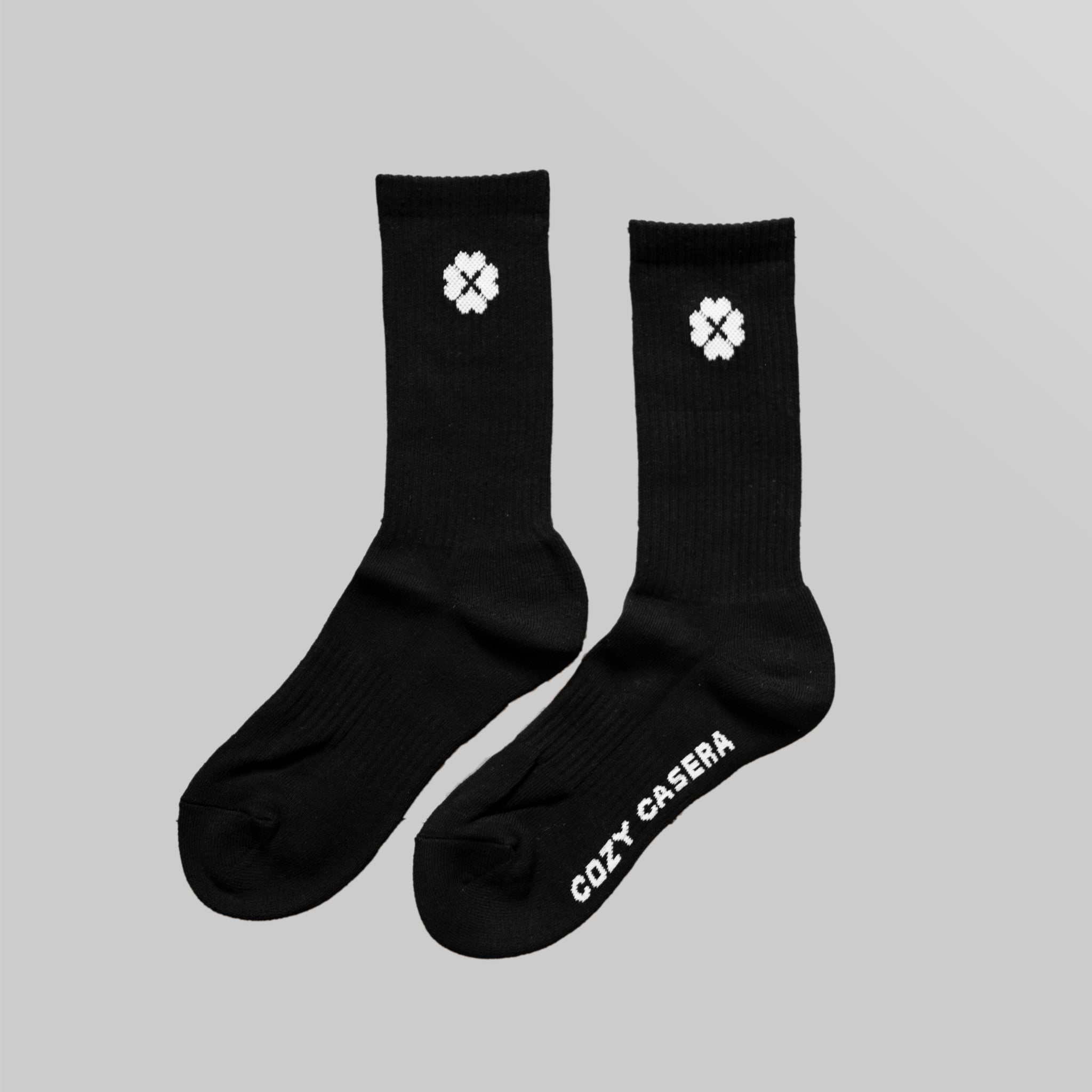 Black Single - Flower Socks - Cozy Casera