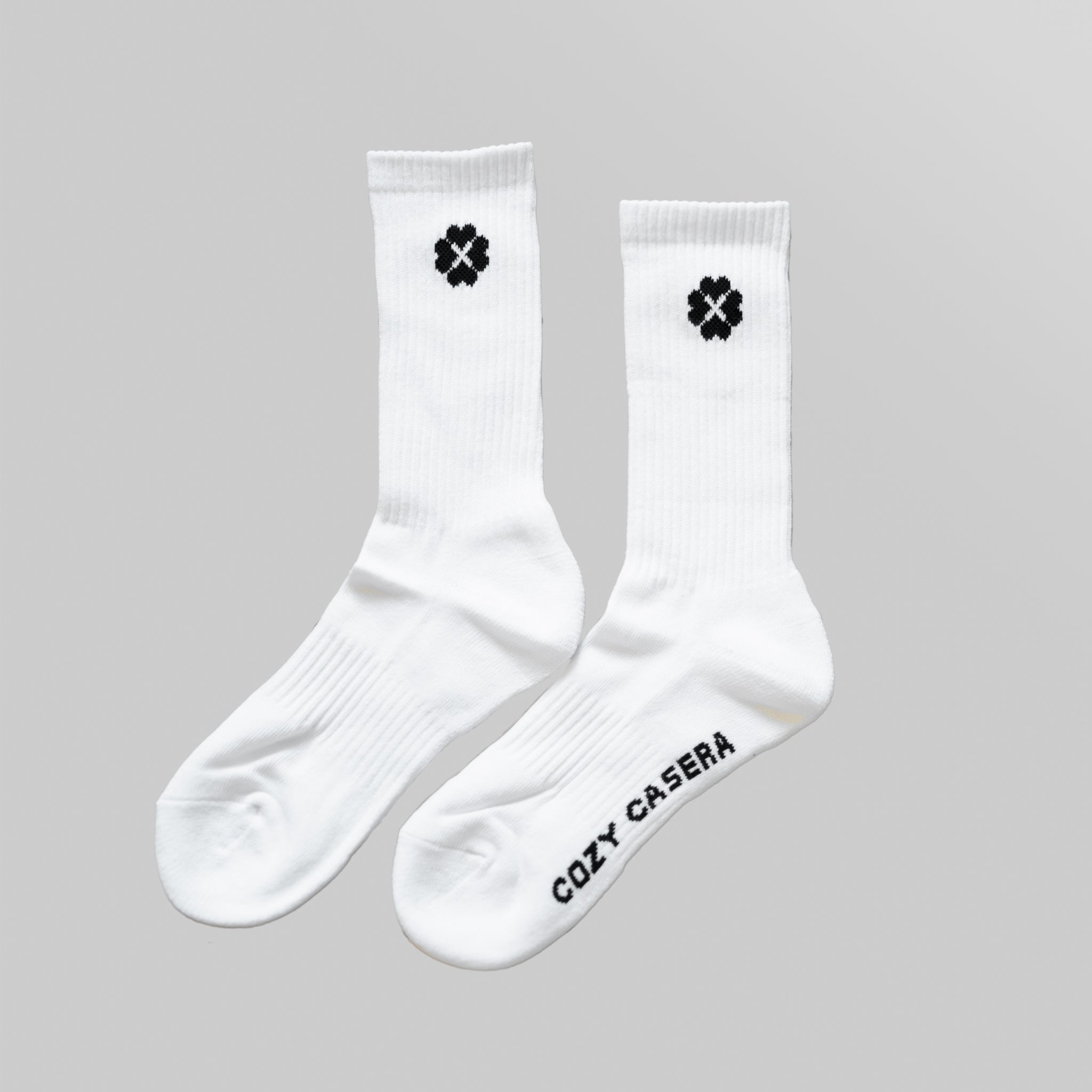 White Single - Flower Socks - Cozy Casera