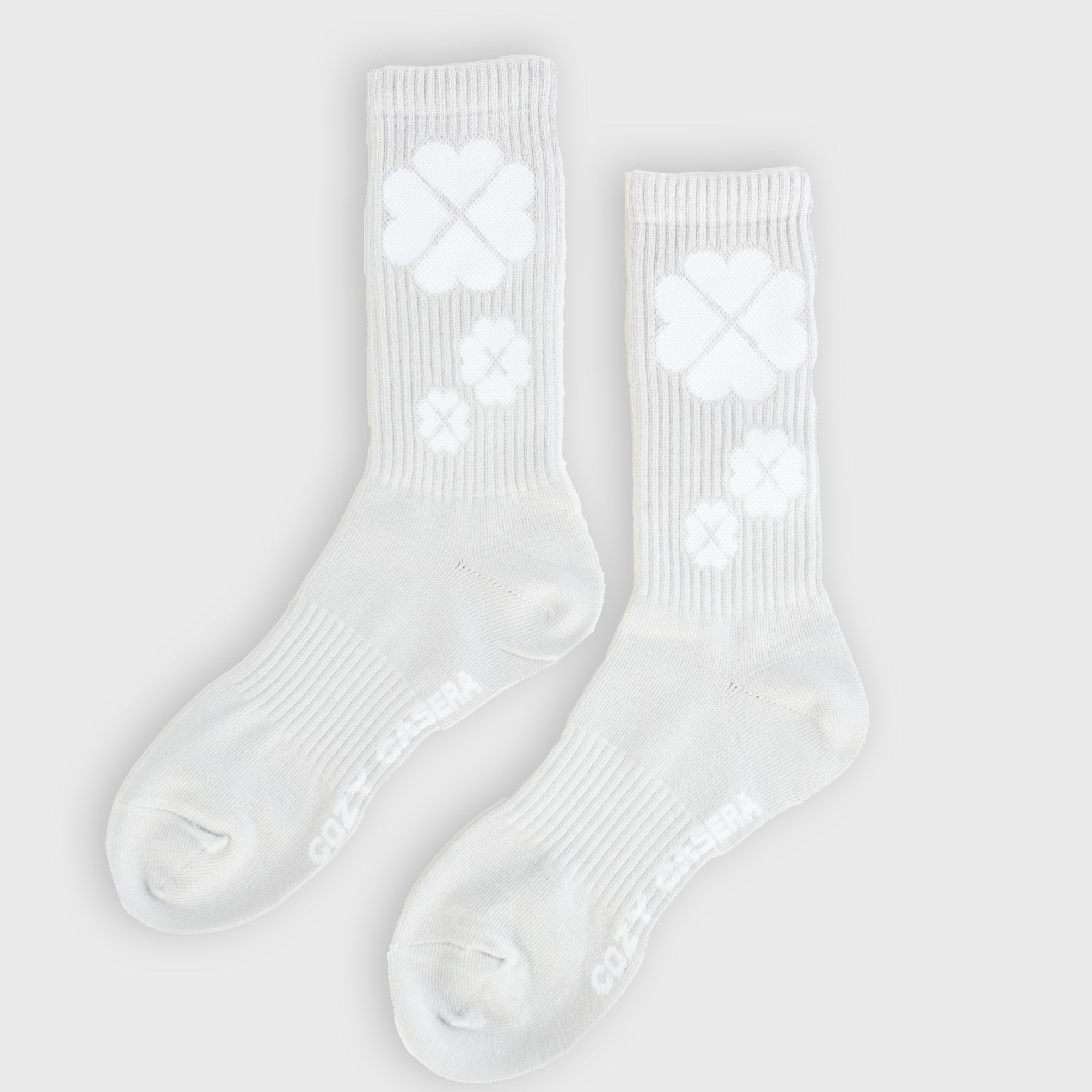 WhiteCliff Beige TriFlower Socks - Cozy Casera